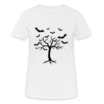 Chauves-souris Chauves-souris - T-shirt respirant Femme - blanc - Devant - AI Model Female 172 dark (172cm)