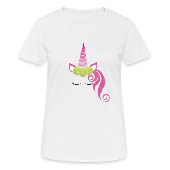 Tennis Unicorn Tennis Ball Princess Gift - Women's Breathable T-Shirt - white - Front - AI Model Female 172 dark (172cm)