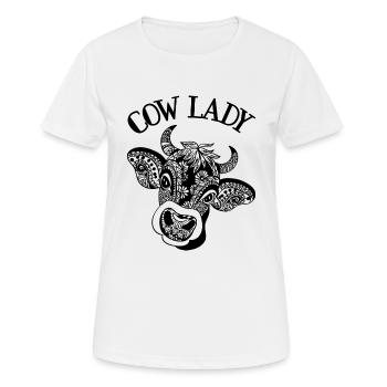Cow Lady Mandala Kuh Landwirtin Bäuerin Geschenk - Frauen T-Shirt atmungsaktiv - Weiß - Vorne - AI Model Female 172 dark (172cm)