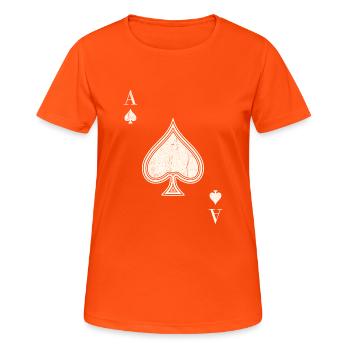 As de pique - T-shirt respirant Femme - orange néon - Devant - AI Model Female 172 dark (172cm)