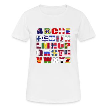 Countries Flags Alphabet - Women's Breathable T-Shirt - white - Front - AI Model Female 172 dark (172cm)