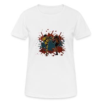 Kickboxen - Frauen T-Shirt atmungsaktiv - Weiß - Vorne - AI Model Female 172 dark (172cm)