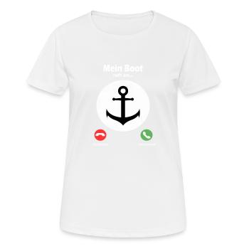 Mon bateau appelle - Tshirt drôle - T-shirt respirant Femme - blanc - Devant - AI Model Female 172 dark (172cm)
