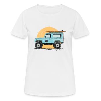 Surf Jeep Vacances - T-shirt respirant Femme - blanc - Devant - AI Model Female 172 dark (172cm)