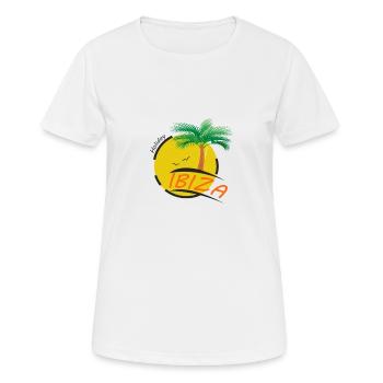 Ibiza - Frauen T-Shirt atmungsaktiv - Weiß - Vorne - AI Model Female 172 dark (172cm)