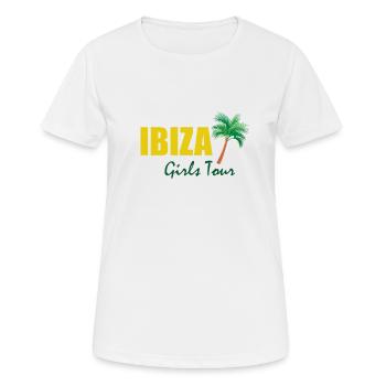 Ibiza - Frauen T-Shirt atmungsaktiv - Weiß - Vorne - AI Model Female 172 dark (172cm)