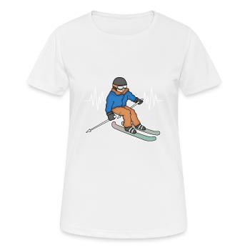 Ski Ski Vacances Saut à Ski - T-shirt respirant Femme - blanc - Devant - AI Model Female 172 dark (172cm)