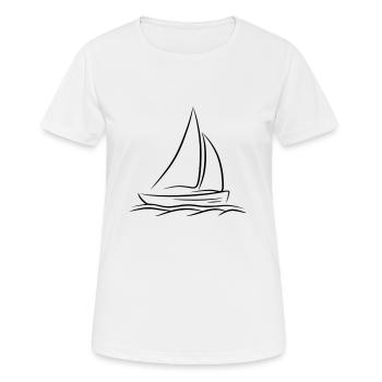 Bateau voilier voilier lac mer navire voile - T-shirt respirant Femme - blanc - Devant - AI Model Female 172 dark (172cm)