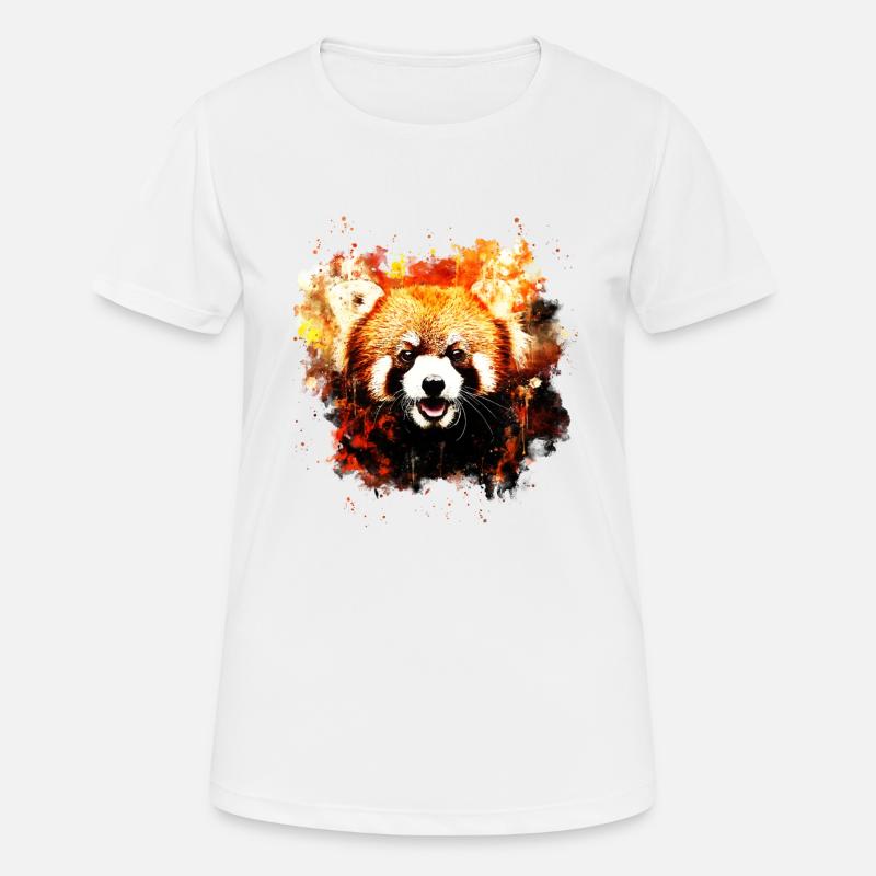 Red Panda portrait ws std - Women's Breathable T-Shirt - white