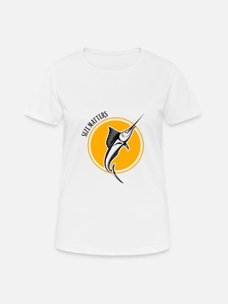 size matters fishing, fish, fly fishing, pike - Women's Breathable T-Shirt - white
