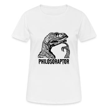 Philosoraptor Velociraptor dinosaur thinker pose - Women's Breathable T-Shirt - white - Front - AI Model Female 172 dark (172cm)
