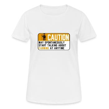 Achtung Landwirt Warnschild | Aufpassen Geschenk - Frauen T-Shirt atmungsaktiv - Weiß - Vorne - AI Model Female 172 dark (172cm)
