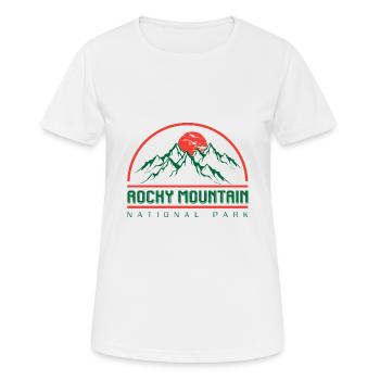 Rocky Mountain National Park Logo mountains sun - Women's Breathable T-Shirt - white - Front - AI Model Female 172 dark (172cm)
