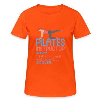 Funny Pilates coach quote gift - Women's Breathable T-Shirt - neon orange - Front - AI Model Female 172 dark (172cm)