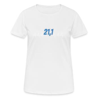 Half Marathon 21.1 Heartbeat Runner Gift Runner - Women's Breathable T-Shirt - white - Front - AI Model Female 172 dark (172cm)