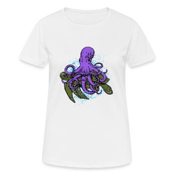 Octopus und die Schildkröte - Frauen T-Shirt atmungsaktiv - Weiß - Vorne - AI Model Female 172 dark (172cm)