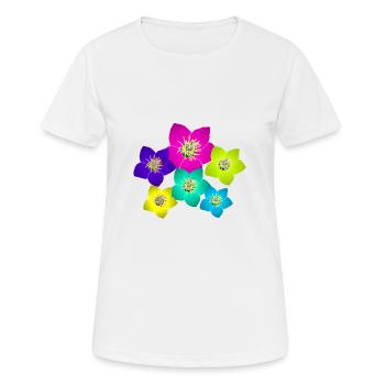 merveilleux fleurs colorées, bouquet de fleurs, fleurs - T-shirt respirant Femme - blanc - Devant - AI Model Female 172 dark (172cm)