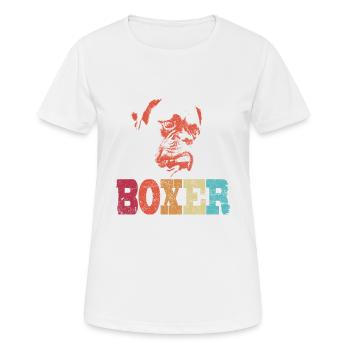 Cadeau d'animal familier chien boxeur - T-shirt respirant Femme - blanc - Devant - AI Model Female 172 dark (172cm)