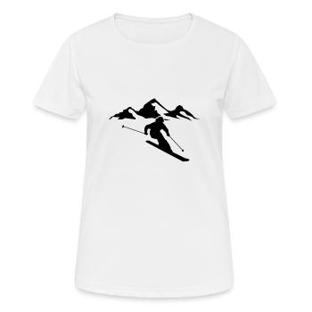 Skifahren geschenk - Frauen T-Shirt atmungsaktiv - Weiß - Vorne - AI Model Female 172 dark (172cm)