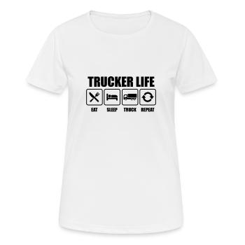 Trucker Fernfahrer - Frauen T-Shirt atmungsaktiv - Weiß - Vorne - AI Model Female 172 dark (172cm)