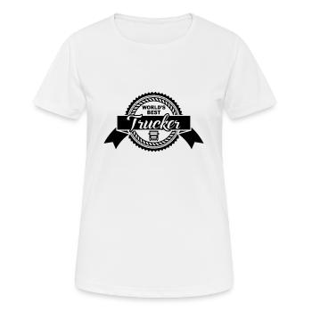 Trucker Fernfahrer - Frauen T-Shirt atmungsaktiv - Weiß - Vorne - AI Model Female 172 dark (172cm)