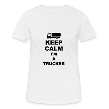 Trucker Fernfahrer - Frauen T-Shirt atmungsaktiv - Weiß - Vorne - AI Model Female 172 dark (172cm)