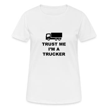 Trucker Fernfahrer - Frauen T-Shirt atmungsaktiv - Weiß - Vorne - AI Model Female 172 dark (172cm)