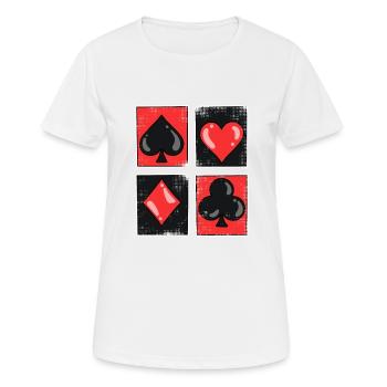 Spielkarte Kartenspiel Poker Black Jack Geschenk - Frauen T-Shirt atmungsaktiv - Weiß - Vorne - AI Model Female 172 dark (172cm)