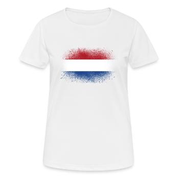 Holland Grunge Flagge Niederlande lustig Geschenk - Frauen T-Shirt atmungsaktiv - Weiß - Vorne - AI Model Female 172 dark (172cm)