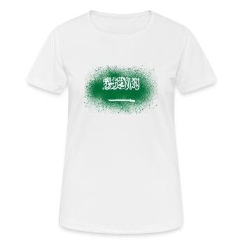 Saudi Arabien Grunge arabische Flagge Geschenk - Frauen T-Shirt atmungsaktiv - Weiß - Vorne - AI Model Female 172 dark (172cm)