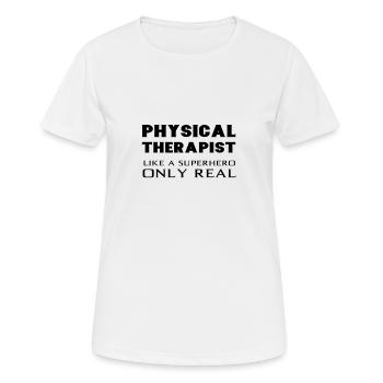 Physiothérapeute Superhéro Physiothérapeute - T-shirt respirant Femme - blanc - Devant - AI Model Female 172 dark (172cm)