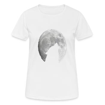 Wild Wolf Howling At The Full Moon - Women's Breathable T-Shirt - white - Front - AI Model Female 172 dark (172cm)