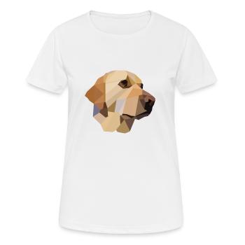 Conception de polygone de cadeau canin chien Labrador jaune - T-shirt respirant Femme - blanc - Devant - AI Model Female 172 dark (172cm)