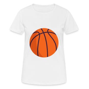 Grossesse basket bébé ventre - T-shirt respirant Femme - blanc - Devant - AI Model Female 172 dark (172cm)