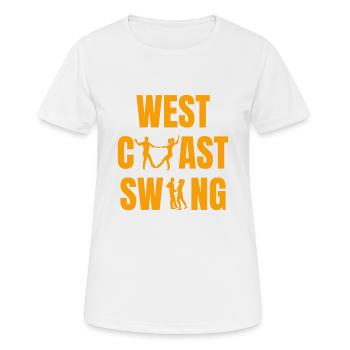 West Coast Swing WCS Westie Tanzfigur - Frauen T-Shirt atmungsaktiv - Weiß - Vorne - AI Model Female 172 dark (172cm)