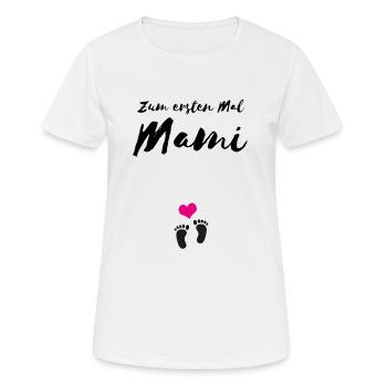 Schwanger Schwangerschaft Erste Mal - Frauen T-Shirt atmungsaktiv - Weiß - Vorne - AI Model Female 172 dark (172cm)