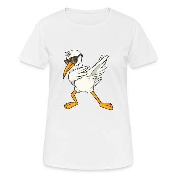 Cool stork dab bird dance float dance step - Women's Breathable T-Shirt - white - Front - AI Model Female 172 dark (172cm)