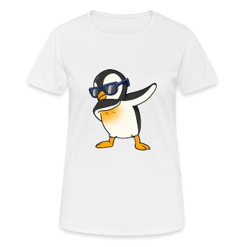 Cool penguin dab south pole dance float dance step - Women's Breathable T-Shirt - white - Front - AI Model Female 172 dark (172cm)