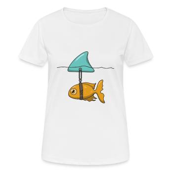 Fish with shark fin - Women's Breathable T-Shirt - white - Front - AI Model Female 172 dark (172cm)