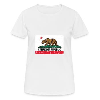 Californie californie californie drapeau cadeau ours - T-shirt respirant Femme - blanc - Devant - AI Model Female 172 dark (172cm)