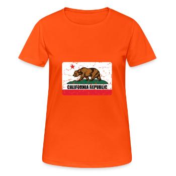 Californie californie californie drapeau cadeau ours - T-shirt respirant Femme - orange néon - Devant - AI Model Female 172 dark (172cm)