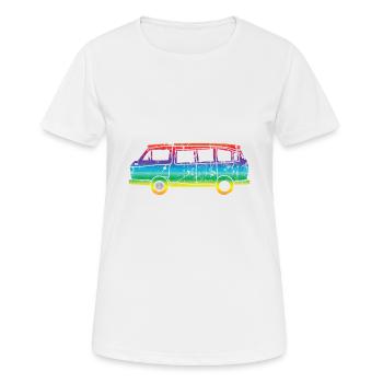 Peace Bus - Frauen T-Shirt atmungsaktiv - Weiß - Vorne - AI Model Female 172 dark (172cm)