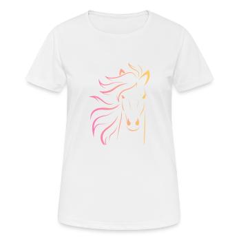 Horse head motif - Women's Breathable T-Shirt - white - Front - AI Model Female 172 dark (172cm)