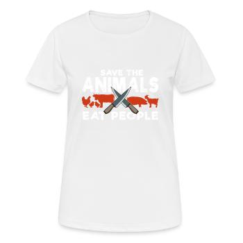 Protect Animal Vegan Vegetarian Animal Protection - Women's Breathable T-Shirt - white - Front - AI Model Female 172 dark (172cm)