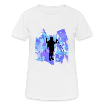 Hiking Wanderlust Hiker Mountaineering T Shirt - Women's Breathable T-Shirt - white - Front - AI Model Female 172 dark (172cm)