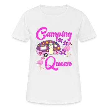 Camping Queen Flamingo Caravan Camper Gift - T-shirt respirant Femme - blanc - Devant - AI Model Female 172 dark (172cm)