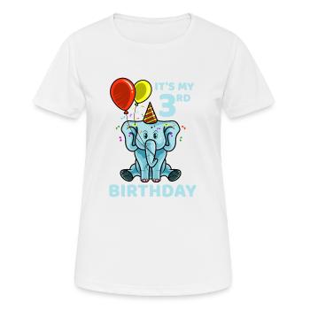 Netter 3. dritter Geburtstagselefant - Frauen T-Shirt atmungsaktiv - Weiß - Vorne - AI Model Female 172 dark (172cm)