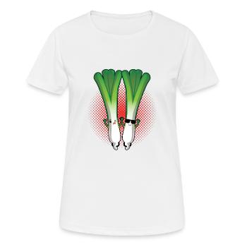 Zwei Stangen Lauch - Frauen T-Shirt atmungsaktiv - Weiß - Vorne - AI Model Female 172 dark (172cm)