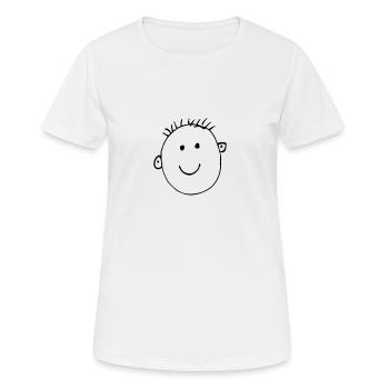 Laughing child face - children kindergarten - Women's Breathable T-Shirt - white - Front - AI Model Female 172 dark (172cm)
