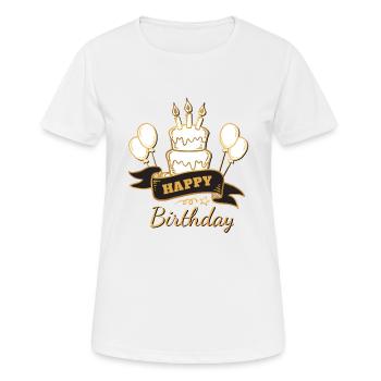 Anniversaire joyeux anniversaire gâteau aux enfants gâteau - T-shirt respirant Femme - blanc - Devant - AI Model Female 172 dark (172cm)